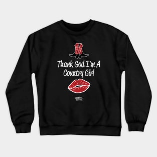 Thank God I'm A Country Girl - Red & Black Cowgirl Boots with Red Kiss Crewneck Sweatshirt